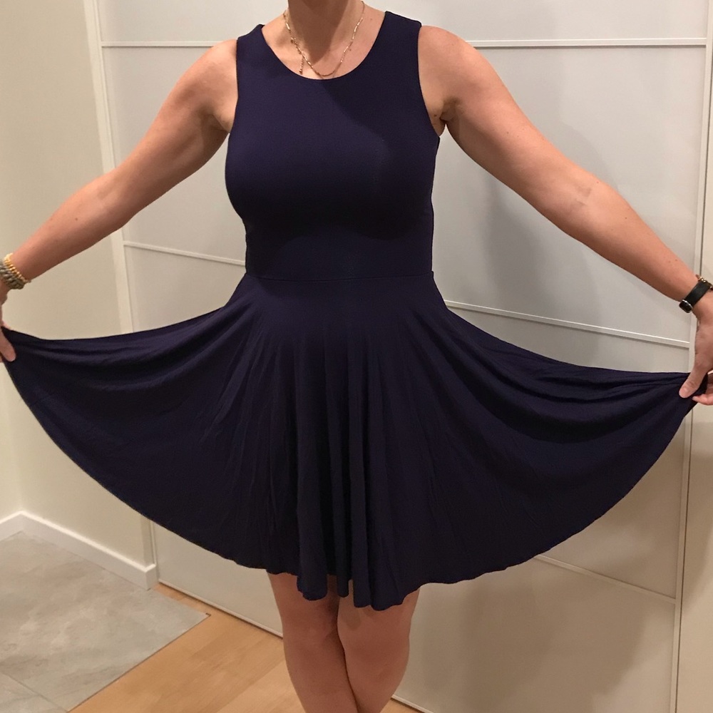 Cynthia Rowley navy flare dress S
